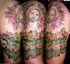 Jesus tats on arm 